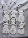 Angels set 6 tree decorations