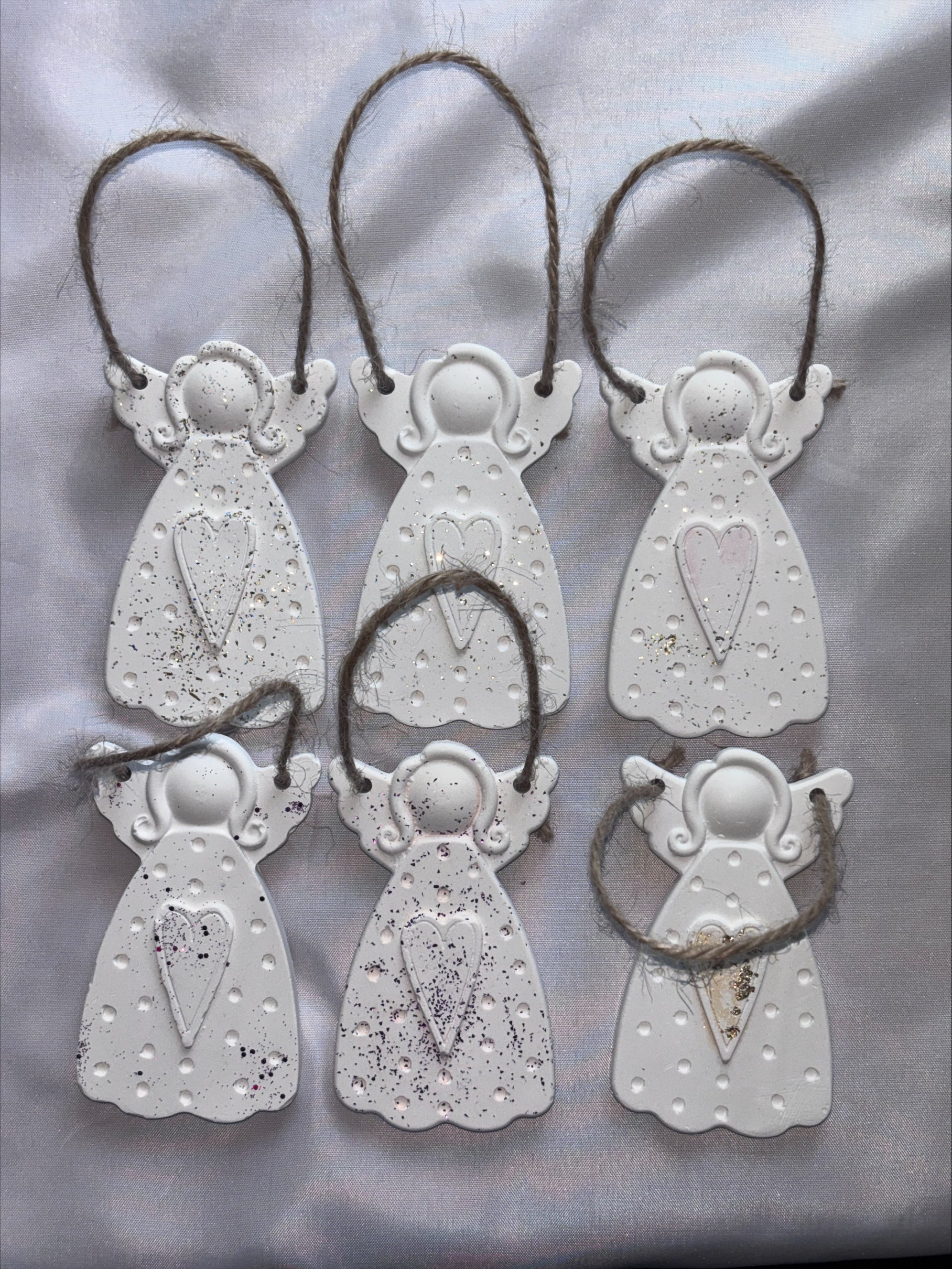Angels set 6 tree decorations