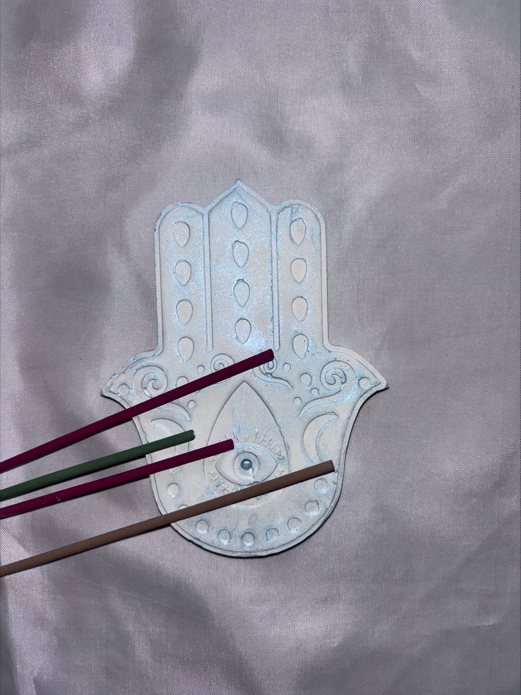 Incense holder Mandala hand blue
