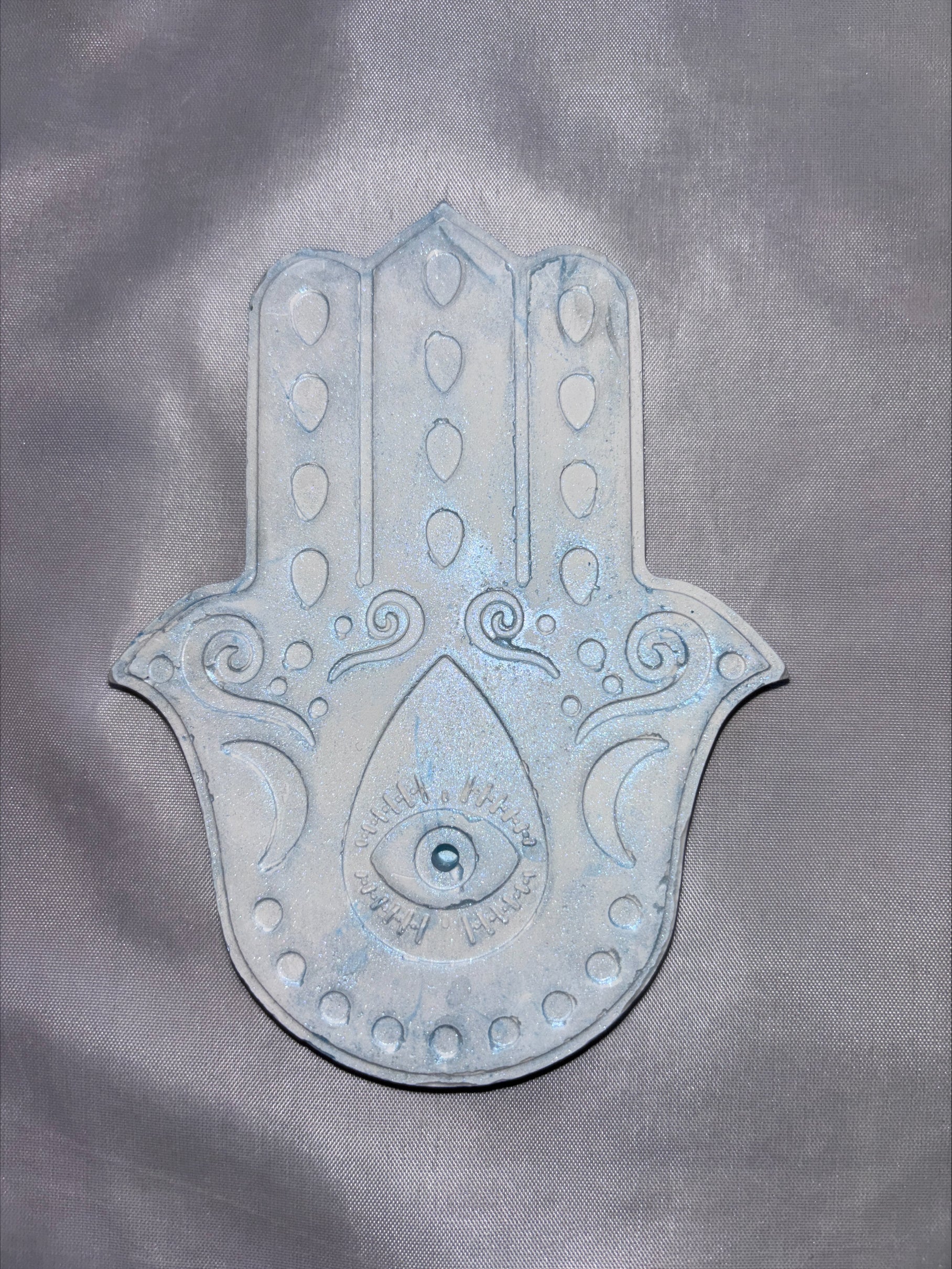 Incense holder Mandala hand blue