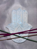 Incense holder Mandala hand blue