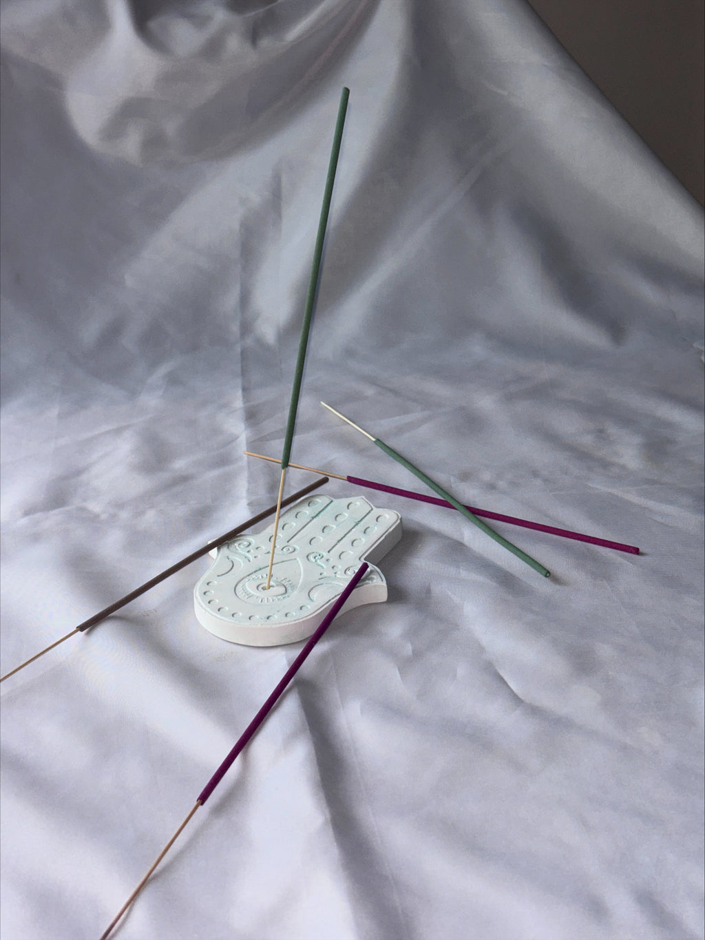 Incense holder Mandala hand Green