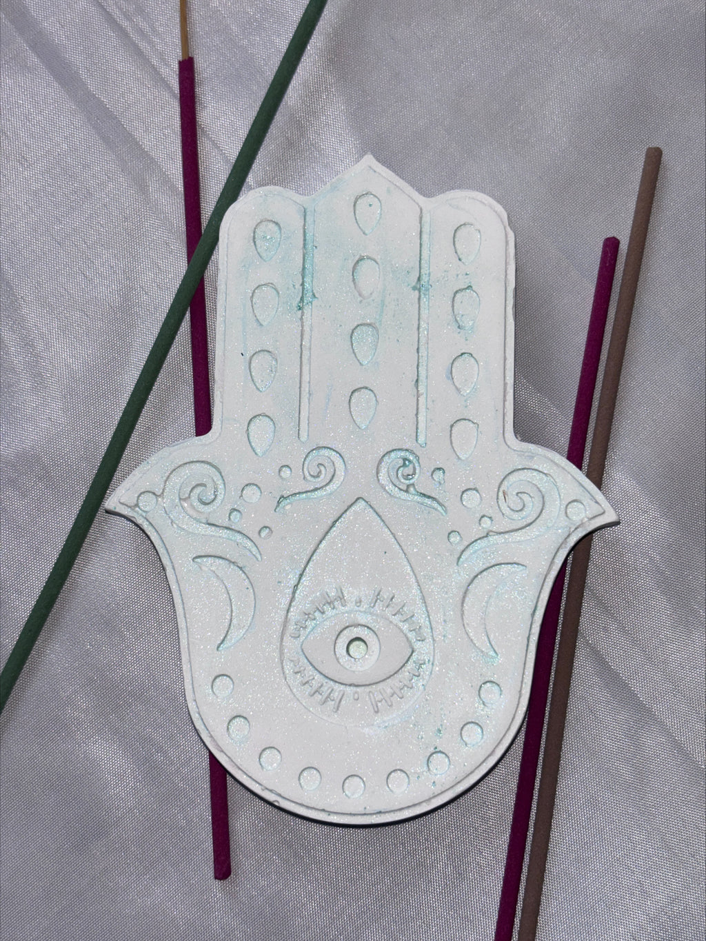 Incense holder Mandala hand Green