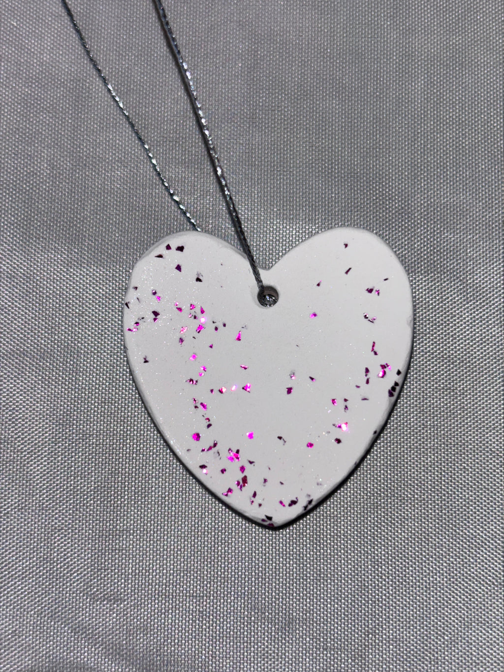 Decoration hearts with pink glitter