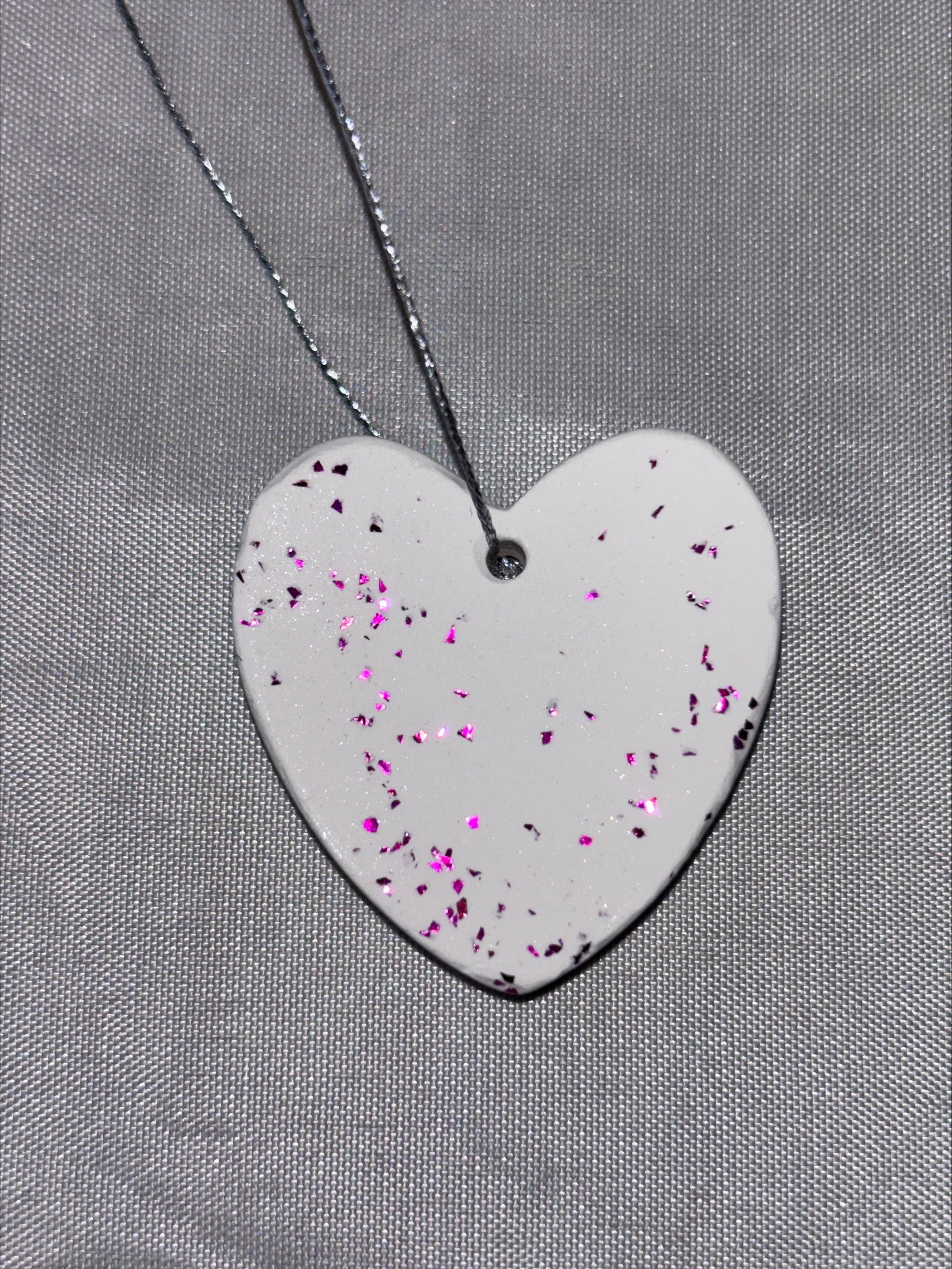 Decoration hearts with pink glitter