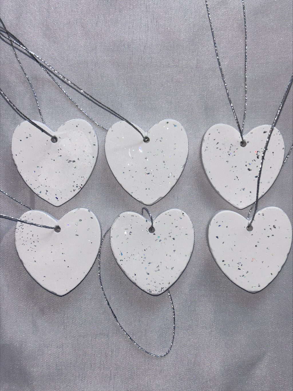 Hearts silver glitter 6