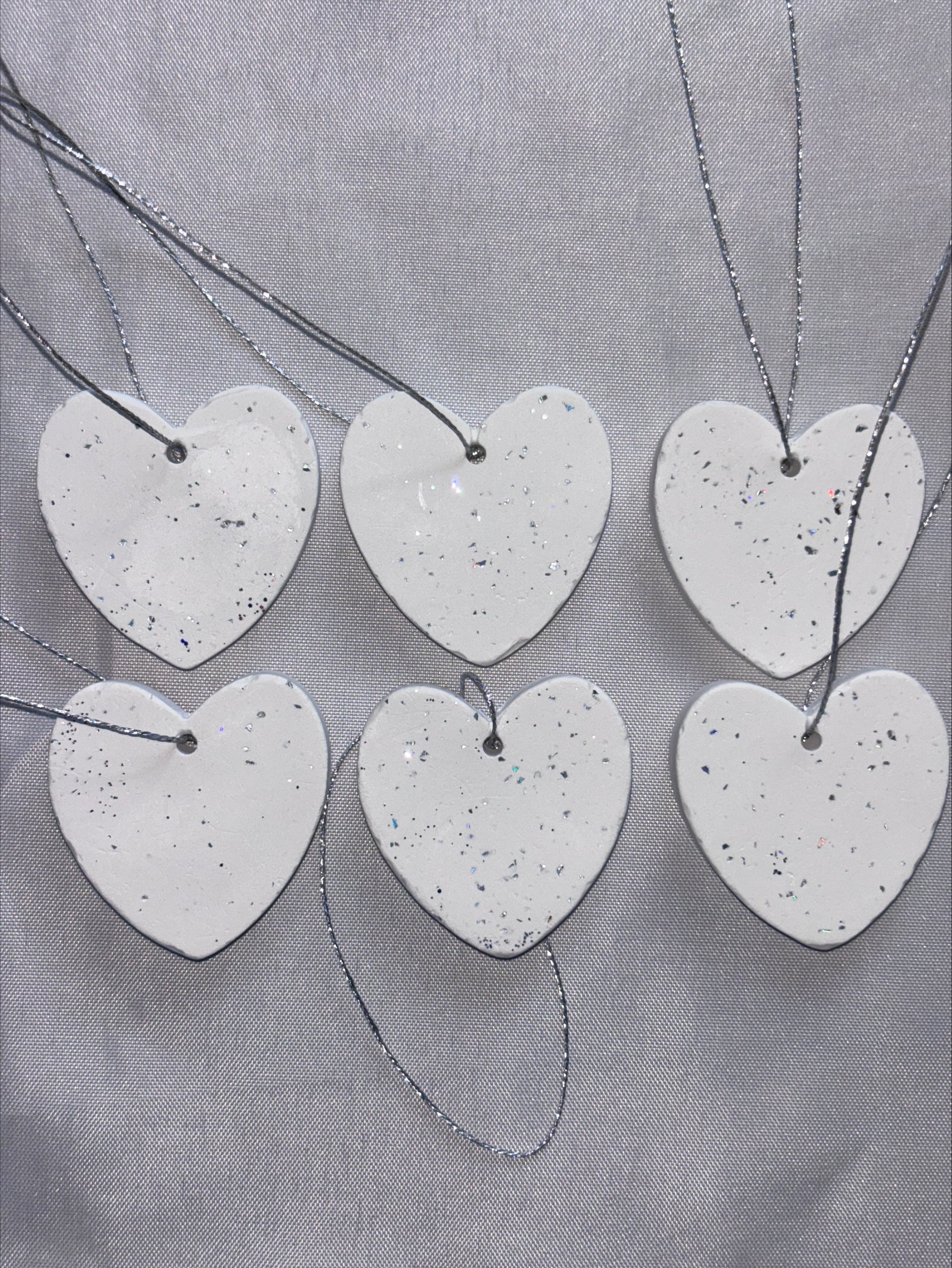 Hearts silver glitter 6