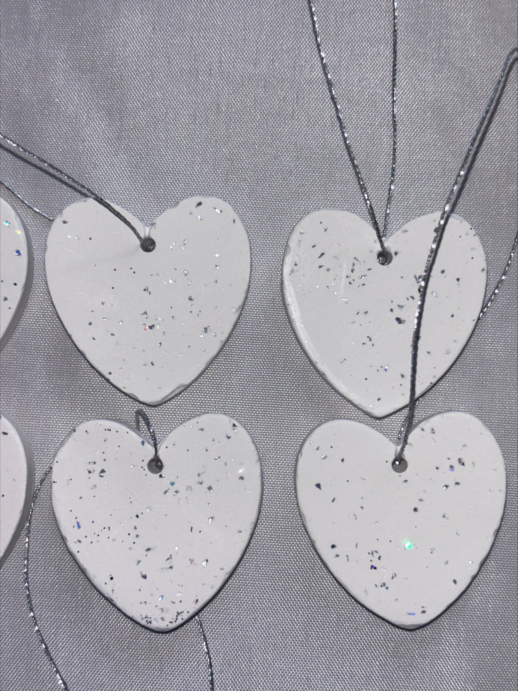 Hearts silver glitter 6