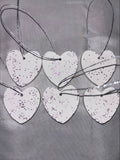 Decoration hearts with pink glitter