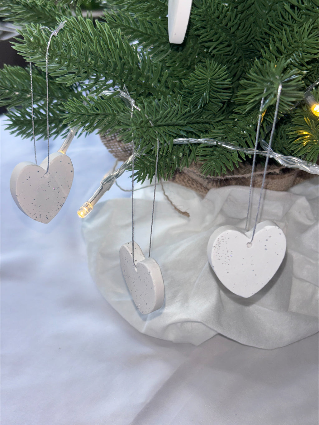 Hearts silver glitter 6