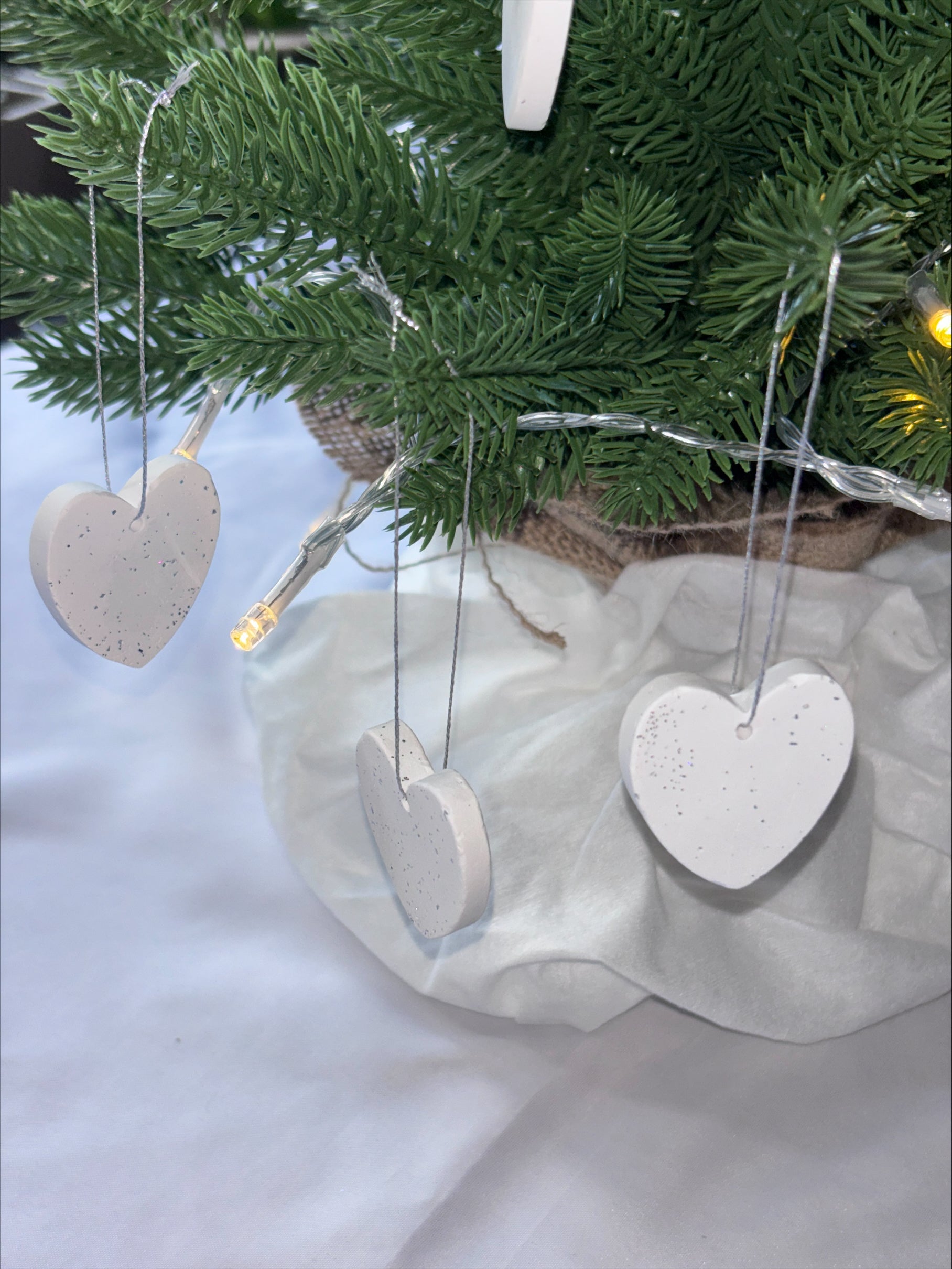 Hearts silver glitter 6