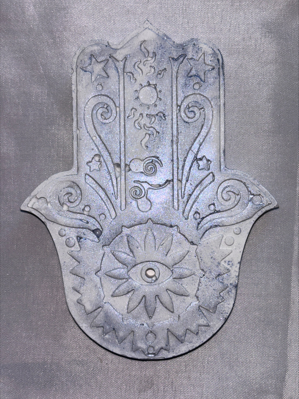 Incense holder Mandala hand grey