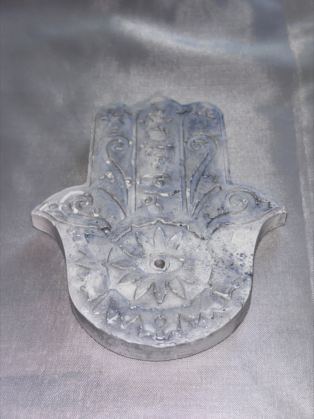 Incense holder Mandala hand grey