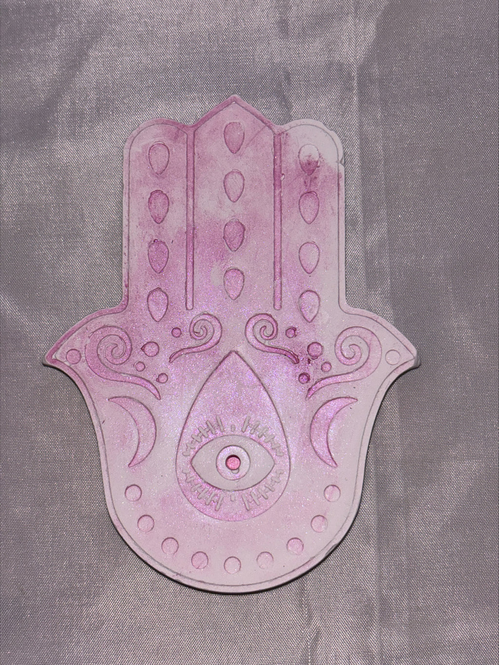 Incense holder Mandala hand pink