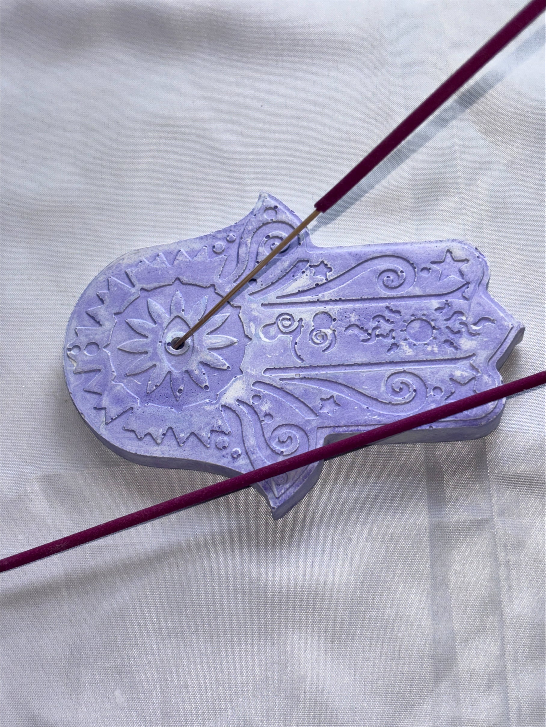 Incense holder Mandala hand Purple