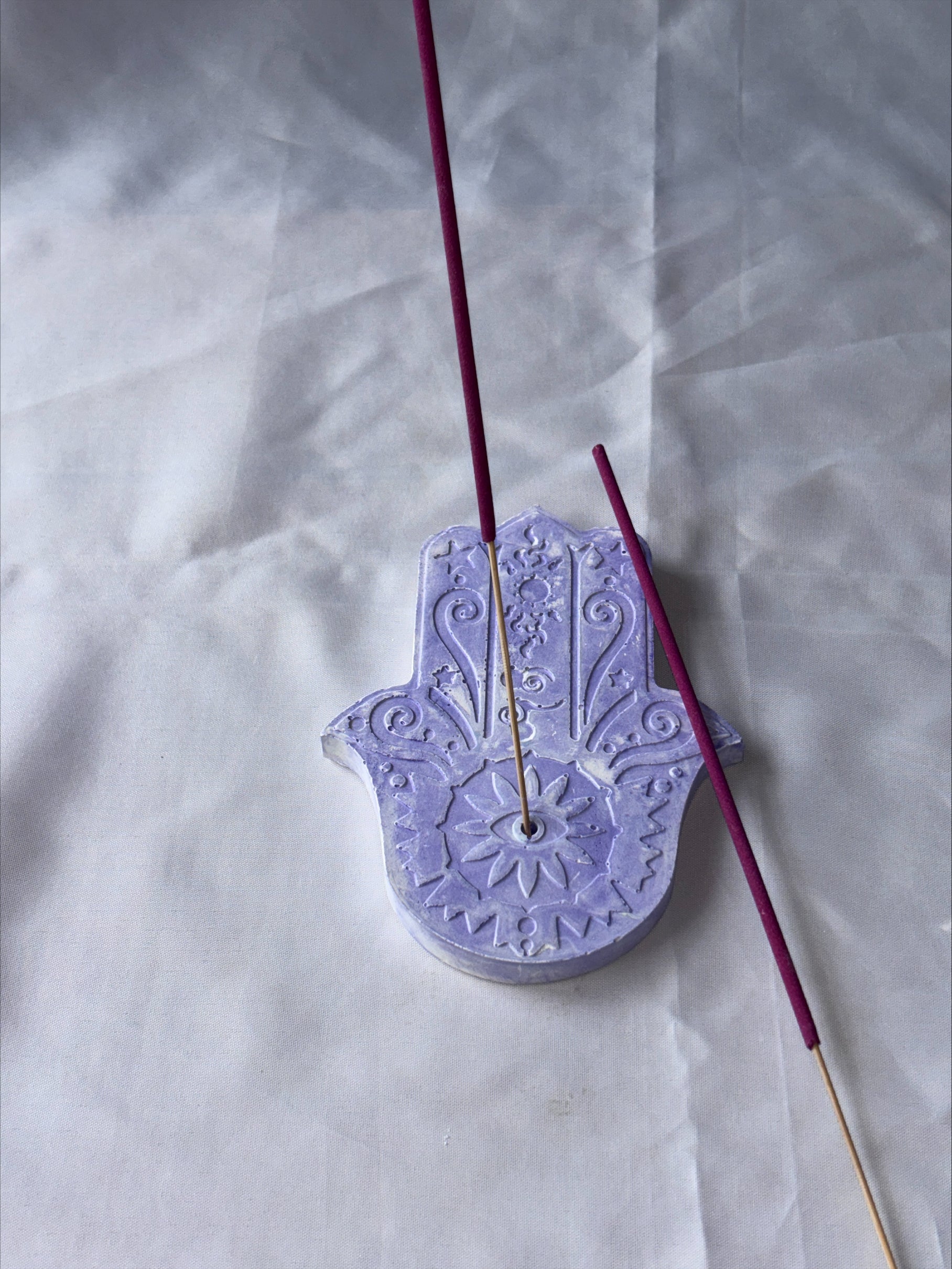 Incense holder Mandala hand Purple