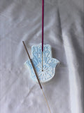Incense holder Mandala hand blue
