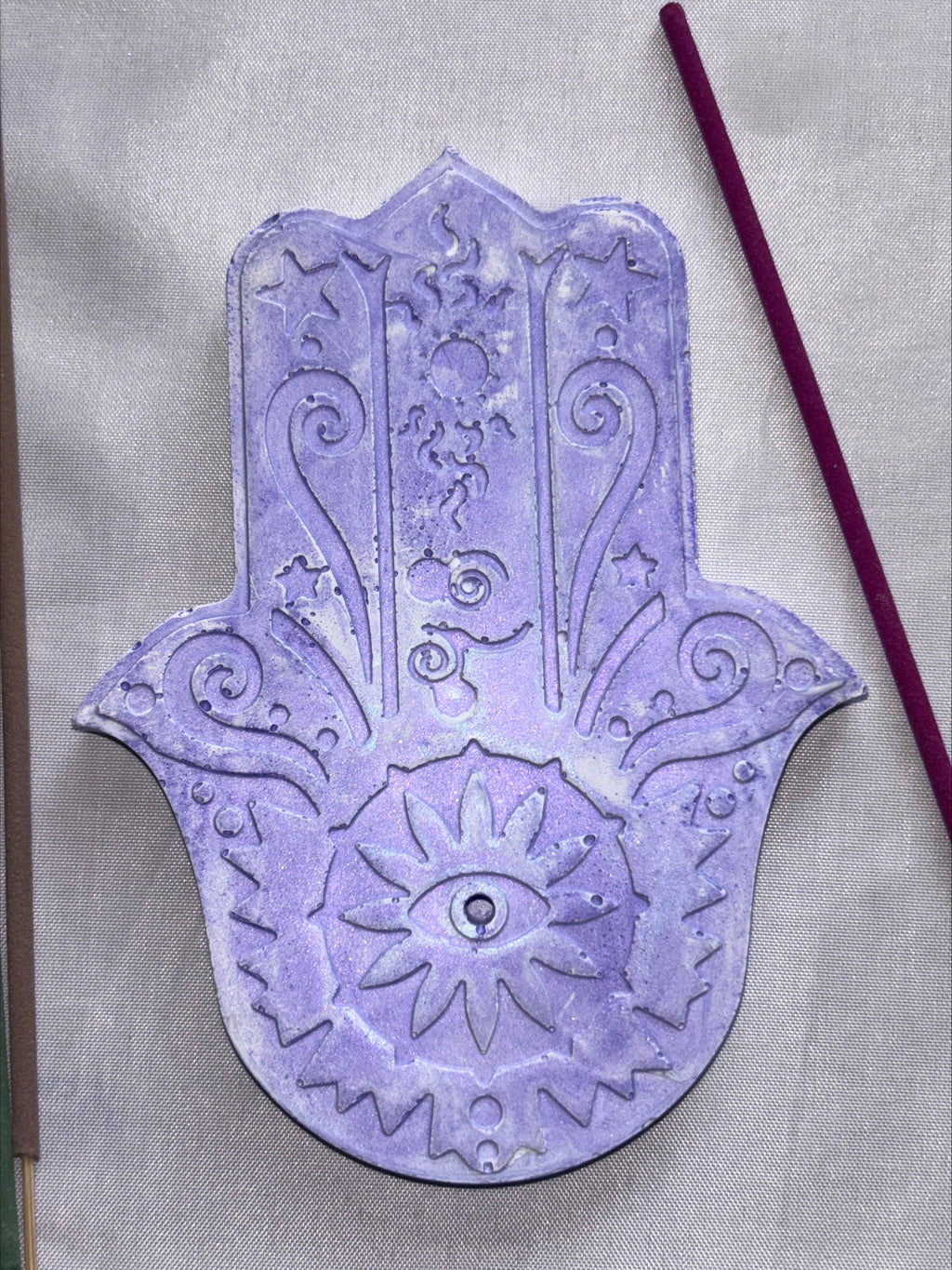 Incense holder Mandala hand Purple
